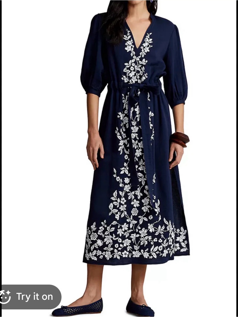 NWT Polo Ralph Lauren Lisi Floral Embroidered Midi Dress